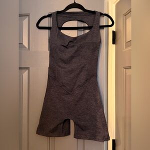 Buffbunny Dream Heather Bodysuit in Charcoal Gray